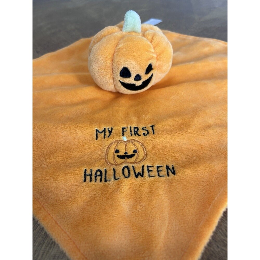 Baby Starters My First Halloween Pumpkin Security Blanket Lovey Rattle Plush